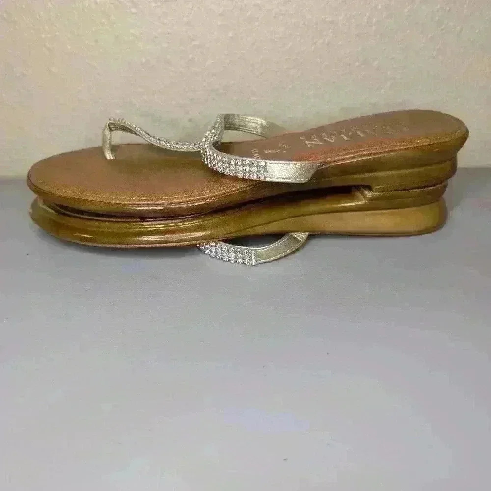 Italian Shoemaker Sandals with rhinestone size 6.5 - Picture 8 of 8